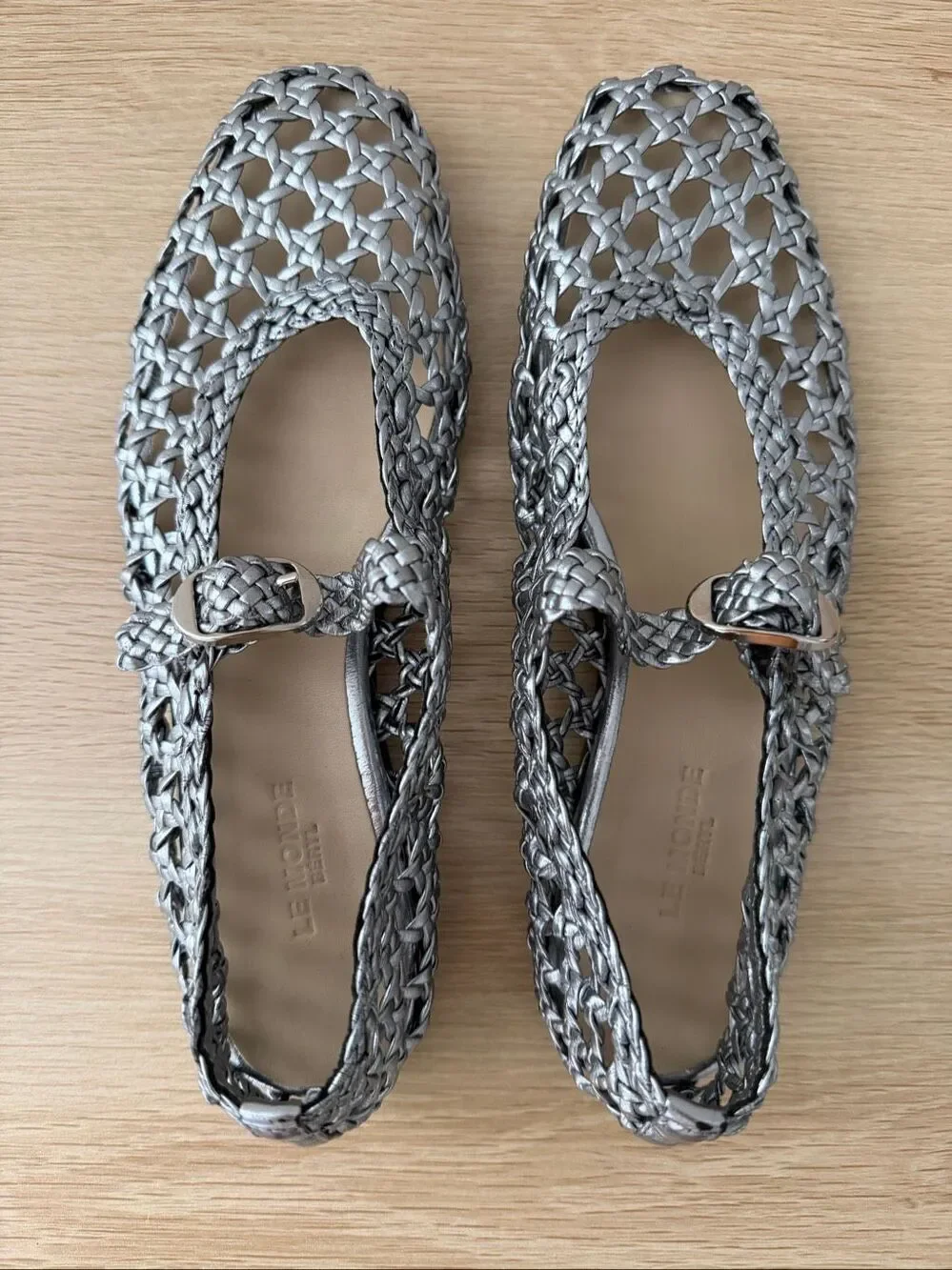 Le Monde Beryl Woven leather Mary Jane flats 36.5